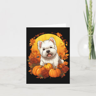 Kürbis Westie Hund Halloween Erntedankfest Karte