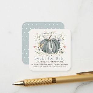Kürbis-Wildblumen Blaue Babyparty Buchanfrage Begleitkarte