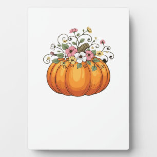 Kürbis Wildblumen Herbst Herbst Klassisches T-Shir Fotoplatte