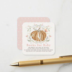 Kürbis-Wildblumen-Rosa-Baby-Party-Buch-Anfrage Begleitkarte
