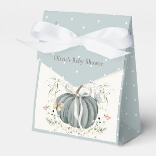 Kürbis Wildblumen Schmetterlinge Blau Baby Shower Geschenkschachtel