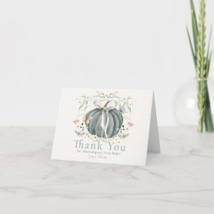 Kürbis Wildblumen Schmetterlinge Junge Baby Shower Dankeskarte