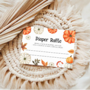 Kürbis-Windel-Raffel-Baby-Shower-Karte Mitteilungskarte
