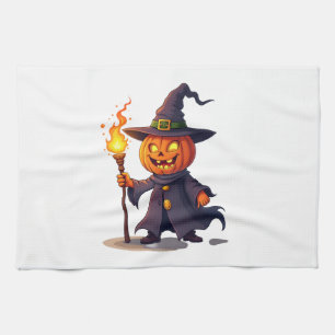 Kürbis-Zauberer � Magisches Halloween-Zauberer-Shi Geschirrtuch