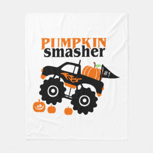 Kürbis-Zermalmer-Jungs-Halloween-Monstertruck Fleecedecke