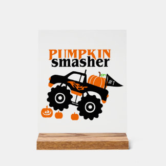 Kürbis-Zerstörer Jungen Halloween Monster Truck Acrylschild