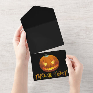 Kürbis zu Halloween 6 All In One Einladung