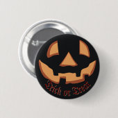 Kürbis zu Halloween in Black Button (Vorne & Hinten)