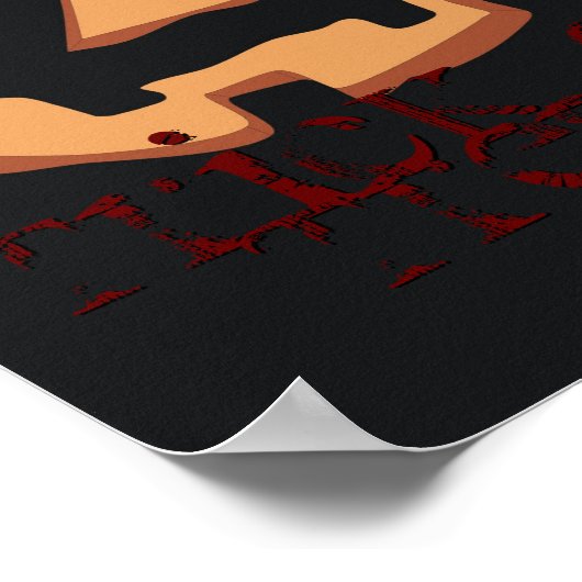 Kürbis zu Halloween in Schwarz Poster (Ecke)