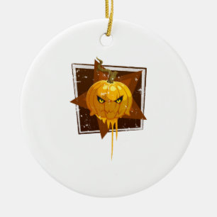Kürbis zu Halloween Keramik Ornament