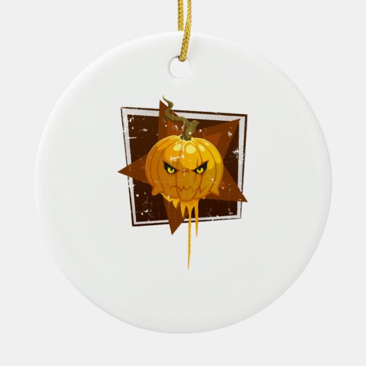 Kürbis zu Halloween Keramik Ornament (Vorne)