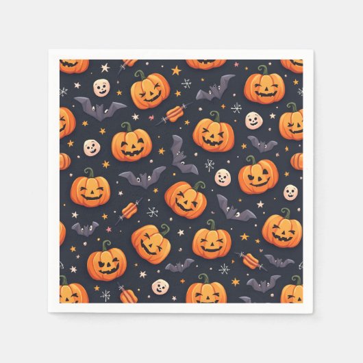 Kürbis zu Halloween-Musterserviette Serviette (Vorderseite)