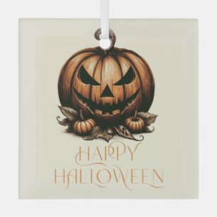 Kürbis zum Vintage-frohen Halloween Ornament Aus Glas