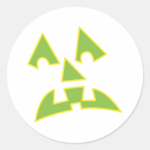 Kürbisaugen Jack-O-Lantern-Gesicht Runder Aufkleber
