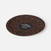 Kürbisaugen und Gras im Schwarzen Halloween-Party Pappteller (Schrägansicht)