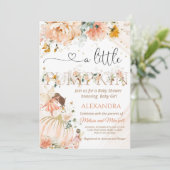 Kürbisbaby-Dusche Ein kleiner Kürbis ist unterwegs Einladung (Stehend Vorderseite)