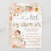 Kürbisbaby-Dusche Ein kleiner Kürbis ist unterwegs Einladung (Vorne/Hinten)