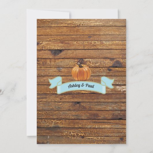 Kürbisbaby-Dusche rustikale Kastenplatte Einladung (Rückseite)