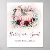 Kürbisbabys sind ein süßes Baby-Duschzeichen Poster (Vorne)