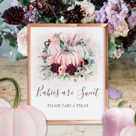 Kürbisbabys sind ein süßes Baby-Duschzeichen Poster