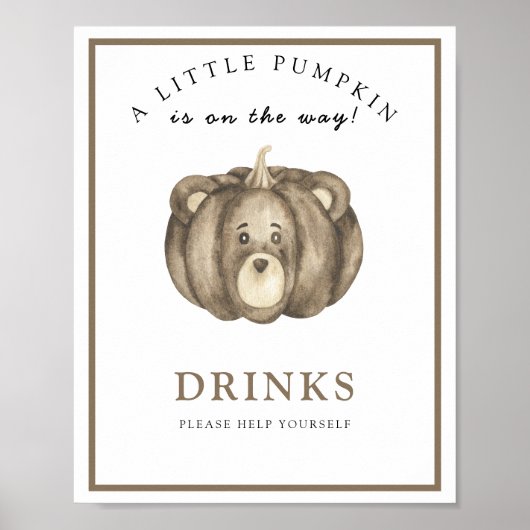 Kürbisbär - Getränke helfen dir selbst Poster (Vorne)