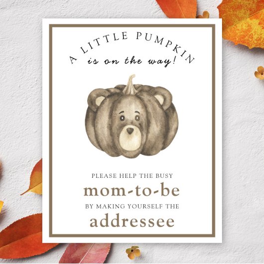 Kürbisbär - Helfen Sie der geschäftigen Mama Poster