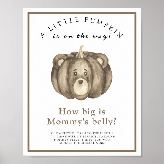 Kürbisbär Wie groß ist das Bauchspiel der Mama Poster (Vorne)