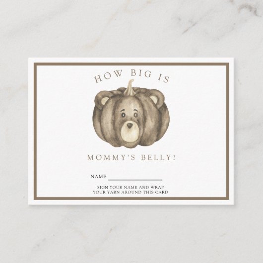 Kürbisbär - Wie groß ist der Bauch der Mama Begleitkarte (Vorderseite)