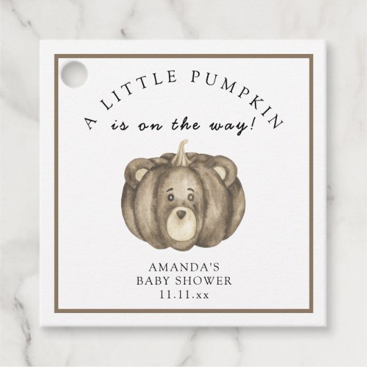 Kürbisbärendusche Geschenkanhänger (Vorderseite)