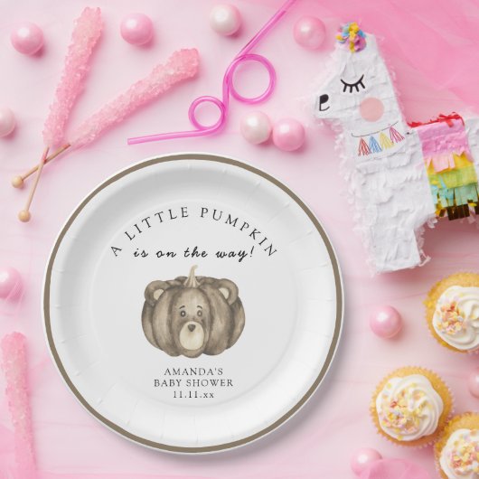 Kürbisbärendusche Pappteller (Party)