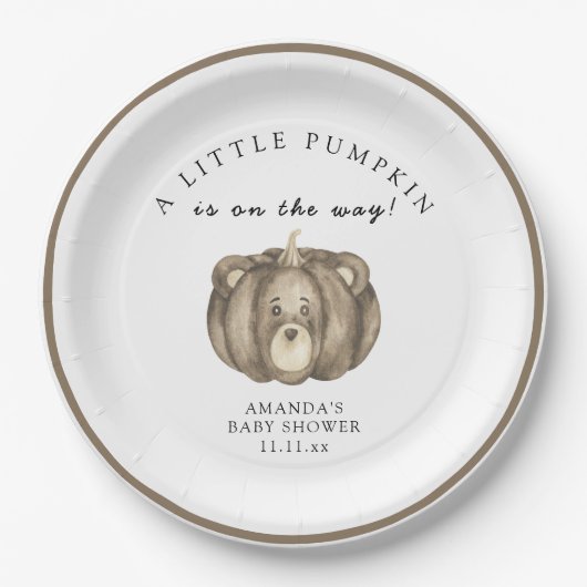 Kürbisbärendusche Pappteller (Vorderseite)