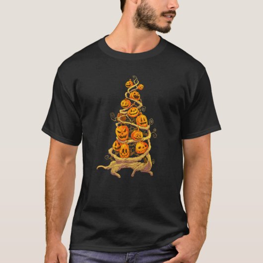 Kürbisbaumfleck Jackolantern Herbst Herbst Hallow T-Shirt (Vorderseite)