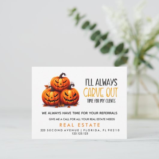 Kürbisbefassungen für echtes Anwesen Ankündigung (Stehend Vorderseite)