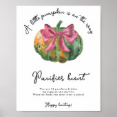 Kürbisbeutel-Babydusche Schnuller Poster (Vorne)