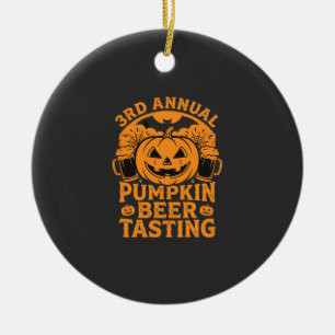 Kürbisbier-Verkostung Halloween-Party-Design Keramik Ornament