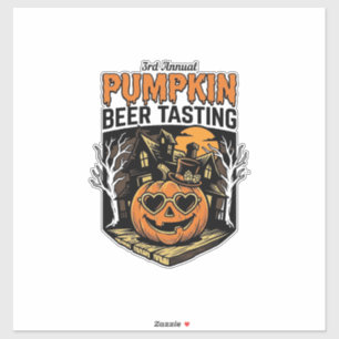 Kürbisbier-Verkostung Vintage-Halloween-Event-Shir Aufkleber