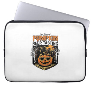 Kürbisbier-Verkostung Vintage-Halloween-Event-Shir Laptopschutzhülle