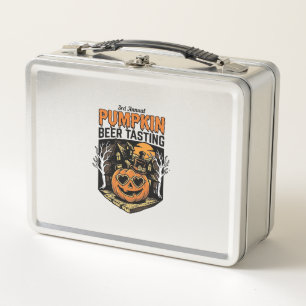Kürbisbier-Verkostung Vintage-Halloween-Event-Shir Metall Brotdose