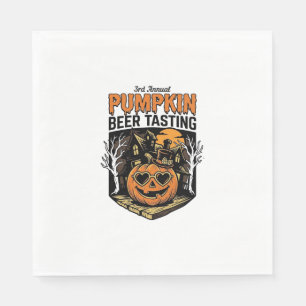 Kürbisbier-Verkostung Vintage-Halloween-Event-Shir Serviette