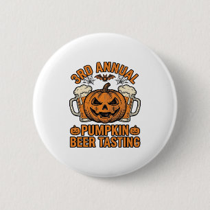 Kürbisbier-Verkostung Vintage-Halloween-Shirt-Desi Button