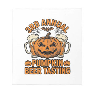Kürbisbier-Verkostung Vintage-Halloween-Shirt-Desi Notizblock