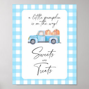 Kürbisblauer LKW - Süßigkeiten und Leckereien Baby Poster