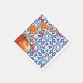 Kürbisblume Rustikaler Fall Kariert Vintag Serviette (Ecke)