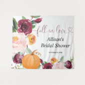 Kürbisblumenfall-Brautparty Wandteppich (Vorderseite (Horizontal))