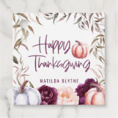 Kürbisblumenfall Erntedank Party Geschenkanhänger (Vorderseite)