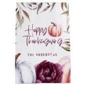 Kürbisblumenfall Erntedank Party Mittlere Geschenktüte (Rückseite)