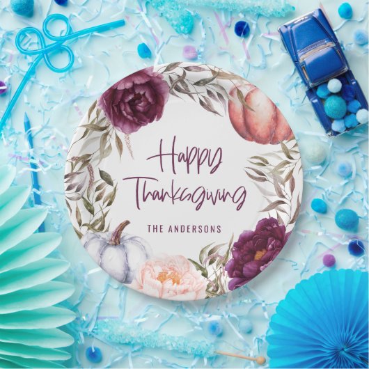 Kürbisblumenfall Erntedank Party Pappteller (Party)