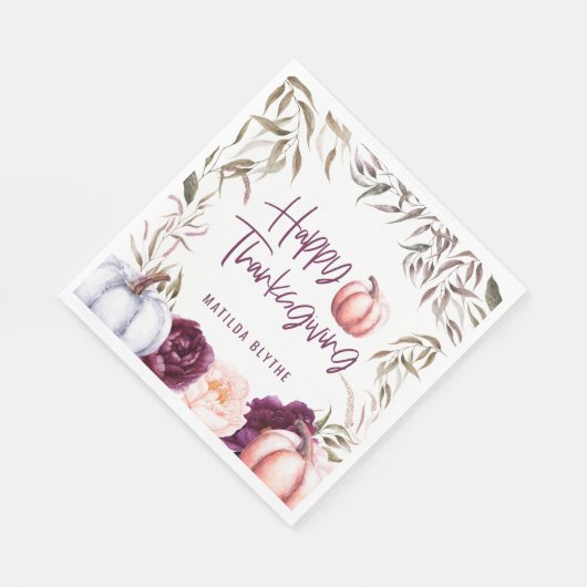 Kürbisblumenfall Erntedank Party Serviette (Ecke)