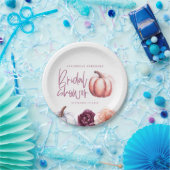 Kürbisblumenfall lila pfirsichfarbenes Brautparty Pappteller (Party)