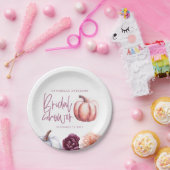 Kürbisblumenfall lila pfirsichfarbenes Brautparty Pappteller (Party)